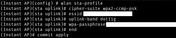 Config uplink en CLI